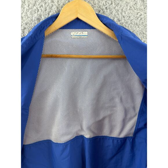 Columbia PFG Fishing Shirt Blue Short Sleeve Button Front Men’s 2XT Vented - Picture 3 of 13